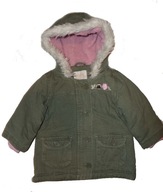 LINDEX baby parka bunda sova kožušinka 74