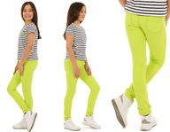 Kolorowe leginsy getry jeansowe 140 LIMONKA