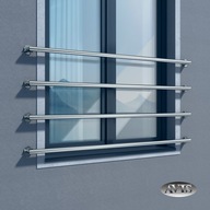 Balkon francuski, SOLOIII światło okna 140 cm, stal nierdz