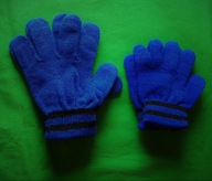 Niebieskie rękawiczki z czarnymi paskami - TANIO!