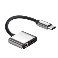 Adapter USB-C do Mini Jack 3,5mm + USB-C zasilanie