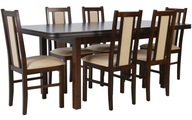 Drewniany stół rozkładany 90x160x200 i 6 krzeseł