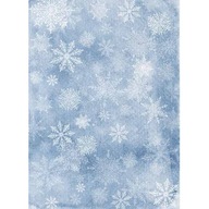 Papier RYŻOWY nr1501 tło niebieskie ze śnieżynkami