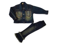 Komplet dziecięcy jeansowy, katana ,spodnie 98/104