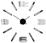 Duży zegar ścienny NOWOCZESNY LUSTRZANY DIY 3D XL