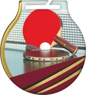 kolorowy medal tenis stołowy 5cm +szarfa +grawer