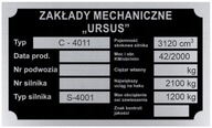 TABLICZKA ZNAMIONOWA URSUS C 4011 C4011 - wybita