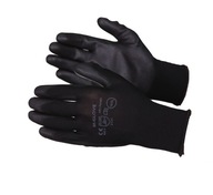 M-Glove Čierne Ochranné rukavice PU Presné Uchopenie 8