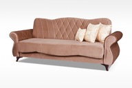 Elegancka sofa wersalka Glamour tkanina welur Funkcja spania DOBRA CENA