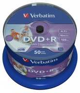 Verbatim DVD+R 16x 4.7GB 50P CB Printable 43512