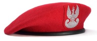POĽSKÝ Vojenský baret lisovaný vlnený s orlom šarlátovým ŽW Červený 56