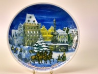 Tanier obraz porcelán Tettau kobalt zimný kareta