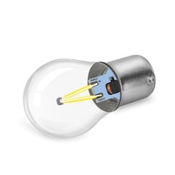 LED 2 COB FILAMENT P21/5W BAY15D 12V 24V BIAŁA