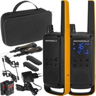 2x KRÓTKOFALÓWKI MOTOROLA T82 EXTREME PMR 446 WALKIE TALKIE + 2x SŁUCHAWKI