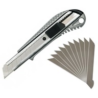 Nożyk nóż metalowy z ostrzem łamanym 18mm + ostrza