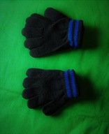 Czarne rękawiczki z niebieskimi paskami - TANIO!