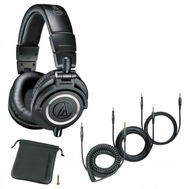 audio-technica ATH-M50X czarne słuchawki 3x kabel