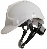 Pracovná ochranná prilba BOZP pre prácu PP-K 4-bodová s väzom a popruhom biela