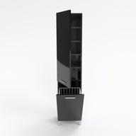 Kúpeľňový stĺpik SW3 50 cm s košom čierny lesk