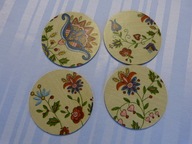 Podkładki pod kubek decoupage 10cm komplet 4szt