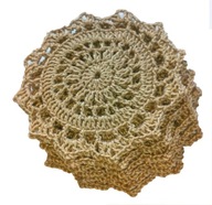 horgolt alátét 6 db - BÉZS szín 10cm