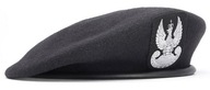 POĽSKÝ Vojenský baret WP lisovaný vlnený s orlom ČIERNY veľ. 56