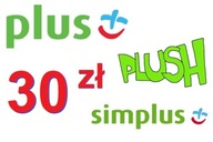 Doładowanie Plus 30 zł Plush Simplus Kod Tekstowy