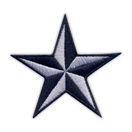 Nášivka Námornícka hviezda - čierna/sivá - výšivka