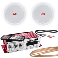 SUFITOWY ZESTAW AUDIO JVC WZMACNIACZ MP3 USB PILOT