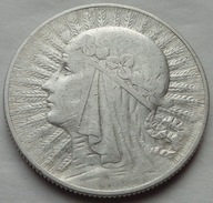 5 złotych - GŁOWA KOBIETY - 1932 bz - srebro