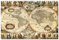 Obraz na plátne stará mapa sveta 60x40 veľa vz.