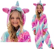 piżama JEDNOROŻEC KIGURUMI GWIAZDKI GALAXY STRÓJ DZIECI 140-146