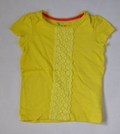 TU T-shirt Bluzka 110cm 4-5lat Żółty Koronkowa