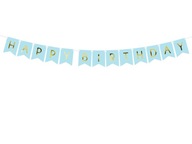 Baner Happy Birthday, j. niebieski, 15 x 175 cm