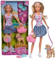 Zestaw Lalka Steffi na spacerze z psami Simba Toys