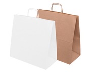 Mix toreb papierowych zakupy 40x18x39 biały+brąz