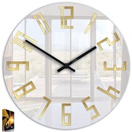 Štýlové hodiny Slim GOLD 32cm Tichý Lesk Zrkadlo