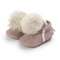 J.NOWE buty niemowlęce niechodki buciki OCIEPLANE pompony 62-68 0-6m 11cm