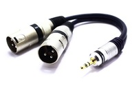 ADAPTER PRZEJŚCIÓWKA 2X XLR WTYK MAŁY JACK 3.5 AUX MIKROFON VITALCO