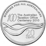 AUSTRALIA 20 centów 2010 100 lat biura podatkowego