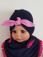 KPL TURBAN PIN UP CZAPKA CHUSTKA POMPONIKI 0-99LAT