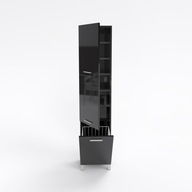 Kúpeľňový stĺpik SW6 50cm s košom čierny lesk