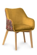 Jedálenská stolička MOZAMBIK čalúnená vzorom žltej medovej
