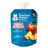 GERBER NATURAL for Baby po 6 miesiącu Jabłko Brzoskwinia Mus Tubka 80g