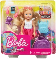 Barbie Chelsea w podróży z pieskiem FWV20 walizka