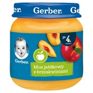 Gerber Mus jabłkowy z brzoskwiniami dla niemowląt po 4 miesiącu 125g