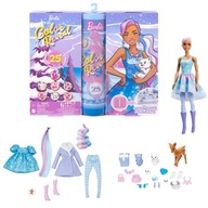 Barbie Kalendarz Adwentowy Kolorowa niespodzianka Color reveal HJD60 Mattel