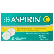 4x Aspirin C 400 mg + 240 mg, 20 tabletek musujących, Bayer (80 tabletek)