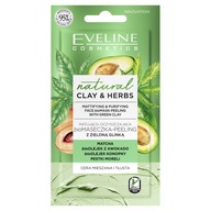Eveline Maseczka-peeling do twarzy CLAY&HERBS z zieloną glinką 8 ml
