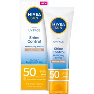 NIVEA SUN Shine Control Zmatňujúci ochranný krém na slniečku na tvár SPF 50